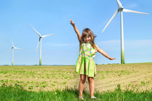 Girl with turbines