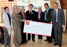 CIBC presenting cheque to Trent University representatives