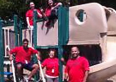 Street Youth Planning Collaborative participants in playground